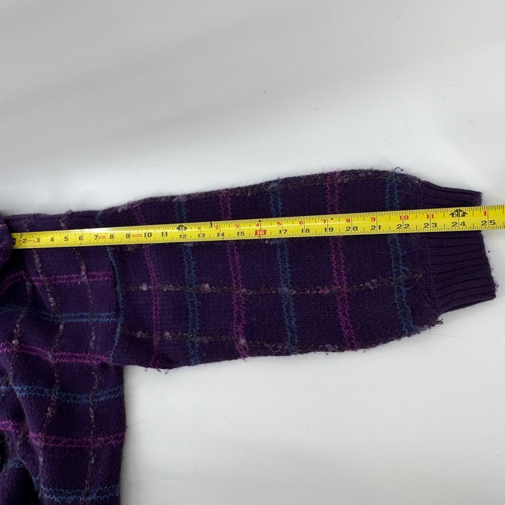VTG Country Sophisticates Pendleton Plaid Wool Blend‎ Grandma Retro Cardigan - Picture 10 of 13
